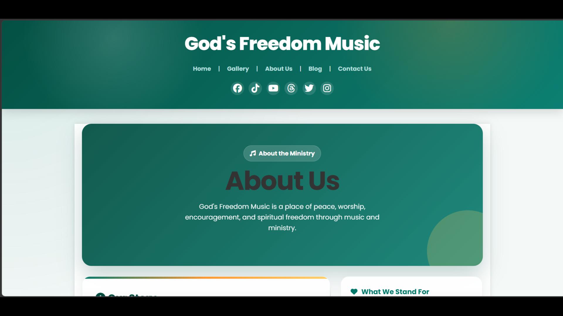 God's Freedom Music website preview